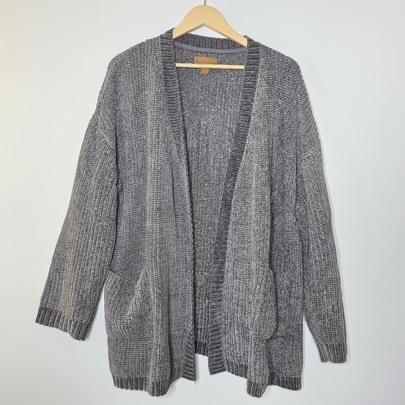 UGG Sweaters - Koolaburra by UGG thick grey chenille oversized pocket front cardigan sweater